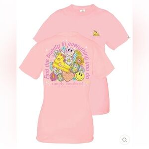 NWT Simply Southern pink FIND THE BEAUTY IN EVERYTHING YOU DO t-shirt size L